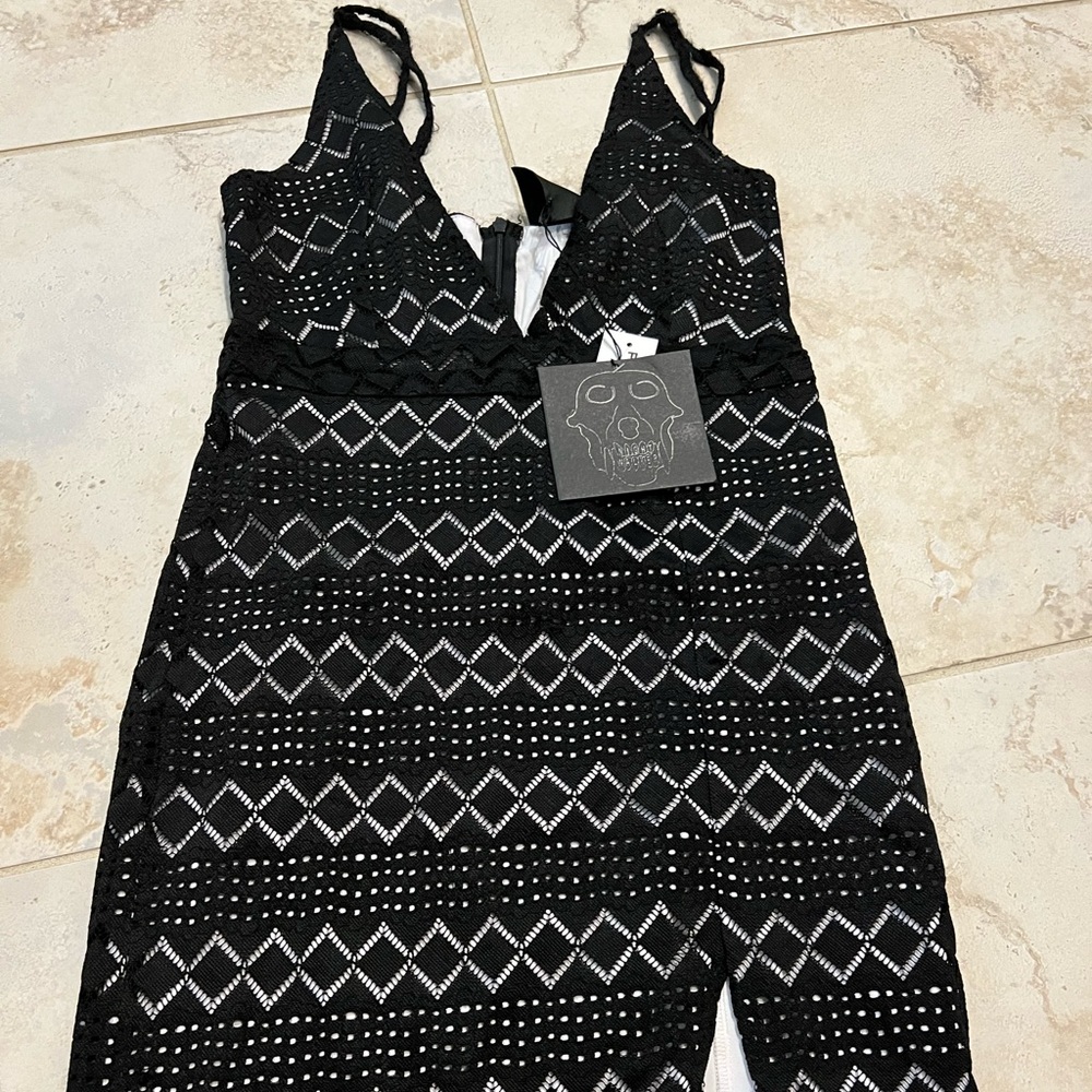 NIGHTWALKER Slit Black Dress SIZE M